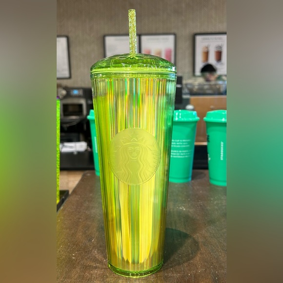 Starbucks Lime Kaleidoscope Iridescent Dome Tumbler Cold Cup 24oz Summer 2023 - Picture 5 of 14